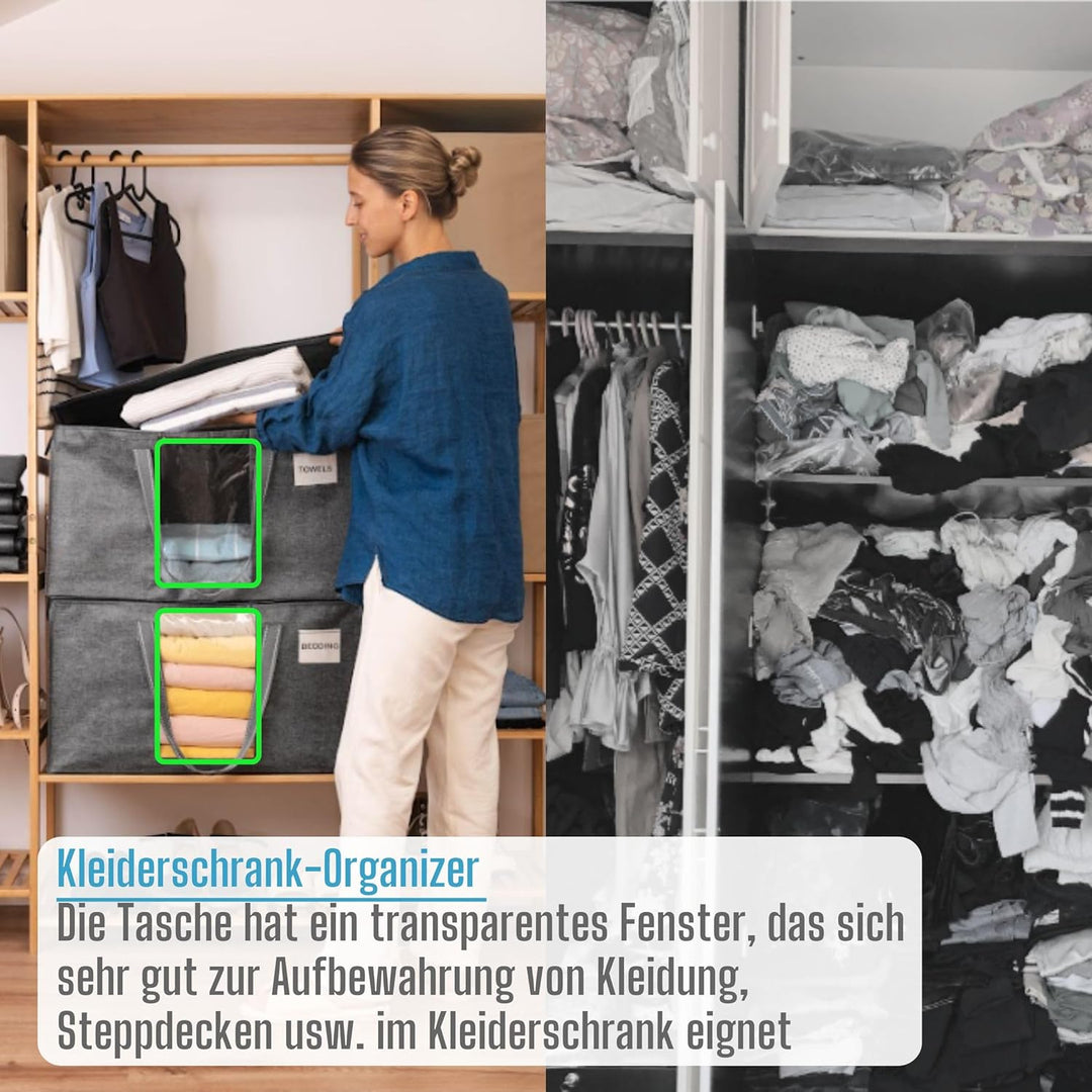 VENO Umzugstaschen 6 Stück Aufbewahrungstasche mit Griffe und Reissverschlüssen, Kleideraufbewahrung