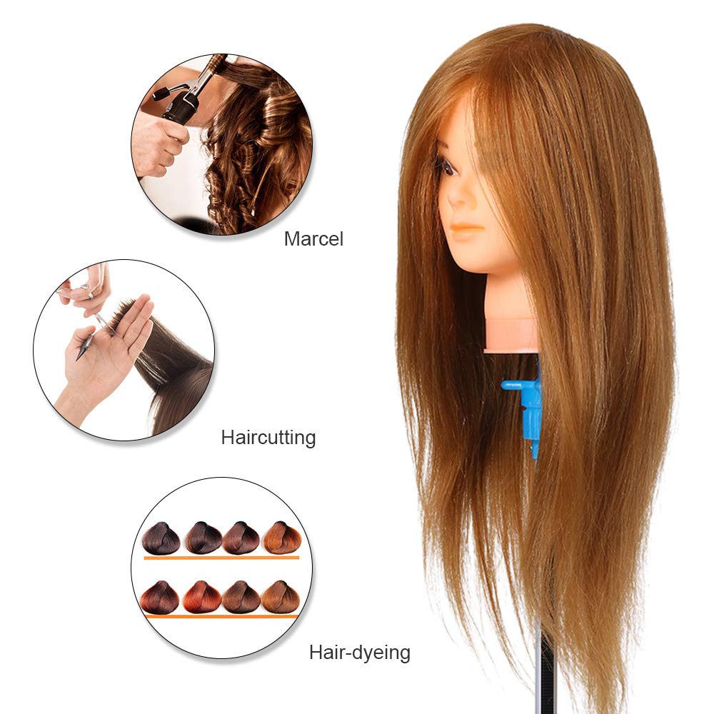 Trainingsköpfe 100% Echthaar Trainingsköpfe für Friseure Professioneller Übungskopf Frisurenkopf DIY