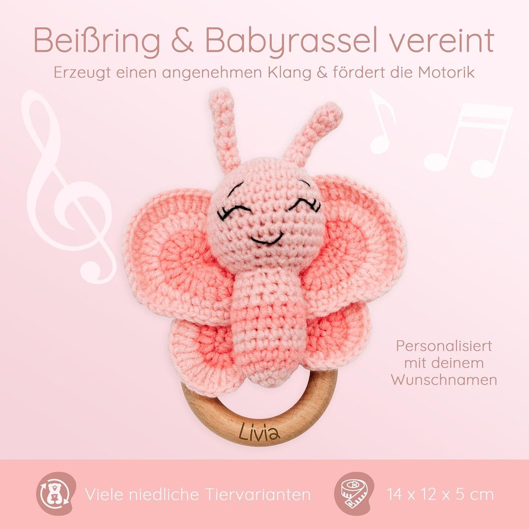 Bärenfreunde Personalisierter Beissring Baby - Niedlicher Greifling für Baby&