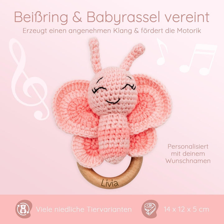 Bärenfreunde Personalisierter Beissring Baby - Niedlicher Greifling für Baby&
