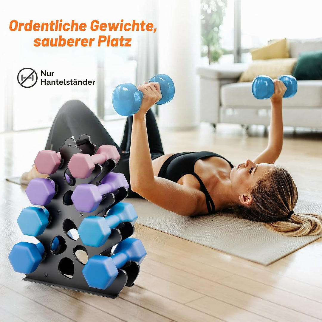 Hantelständer (Hanteln nicht im Lieferumfang enthalten) mit weichem Gummischutz, ergonomischem Griff