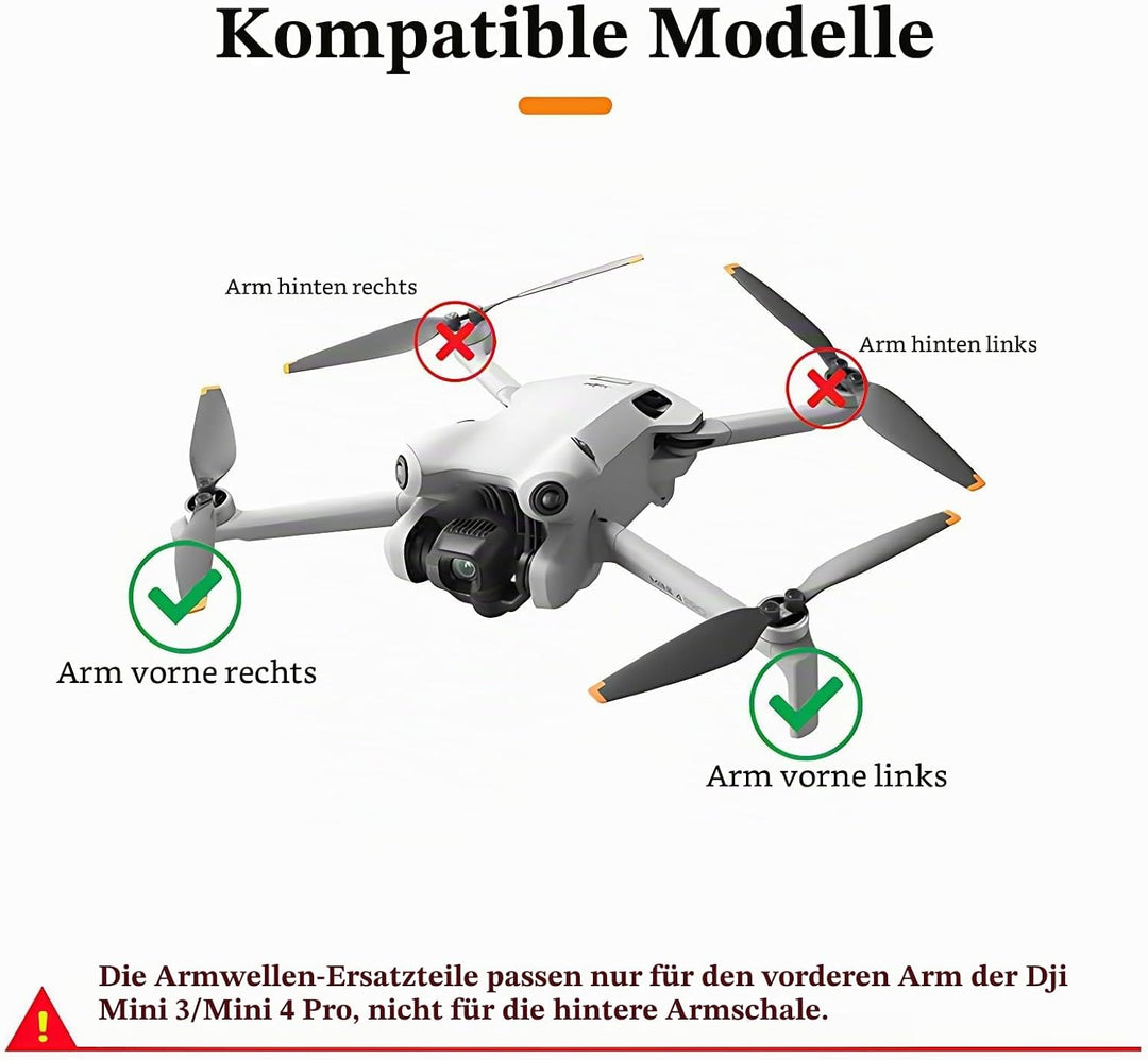 Mini 4 Pro Ersatz für die vordere Armwelle für DJI Mavic Mini 3 Armscharnierschrauben für Mini 3 Arm
