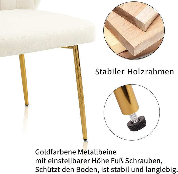 Sepnine Moderne Esszimmerstühle Samt, Küchenstuhl,Gepolsterter Sitzfläche aus Komfortschaum,mit Meta