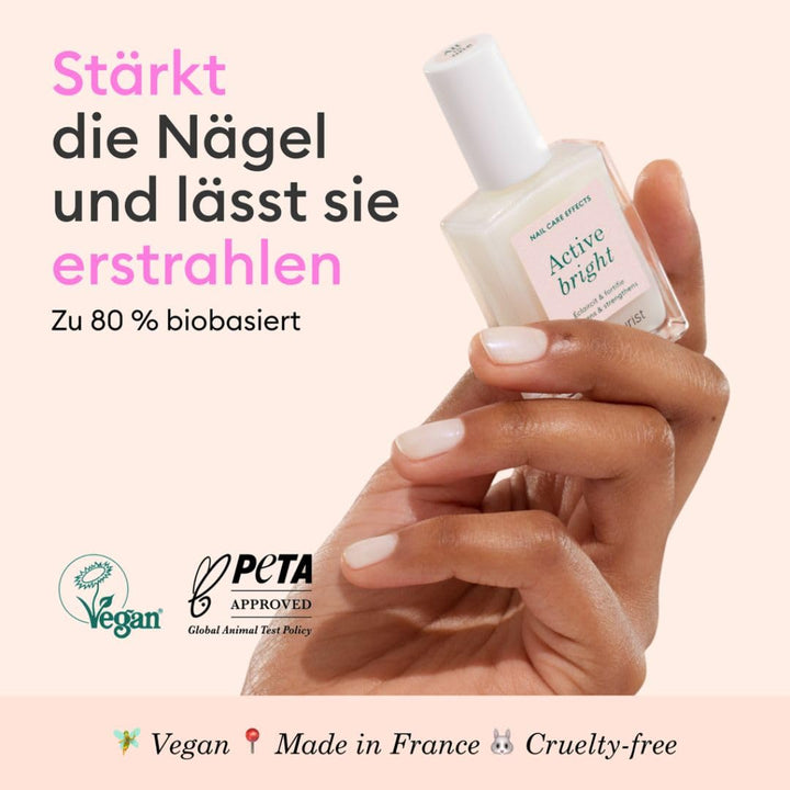 MANUCURIST Active Bright Nagellack Nagelpflege & Nagelweicher Bio-basiert - Extra starker Nagelhärte