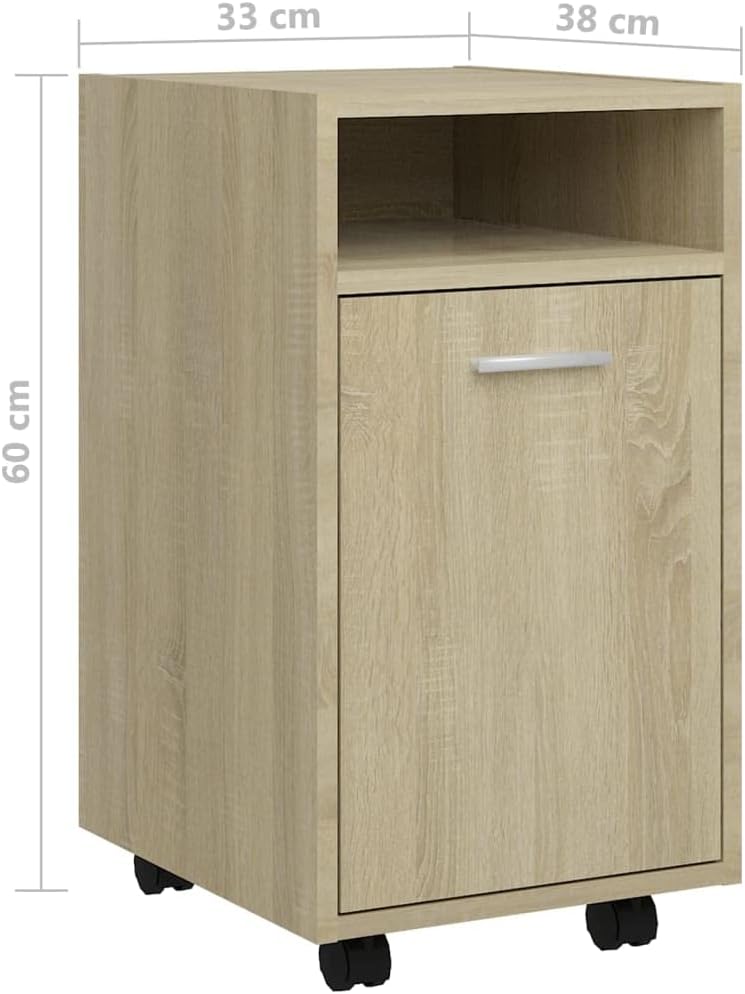 vidaXL Beistellschrank mit Rollen Rollcontainer Bürocontainer Büroschrank Standschrank Schreibtischc