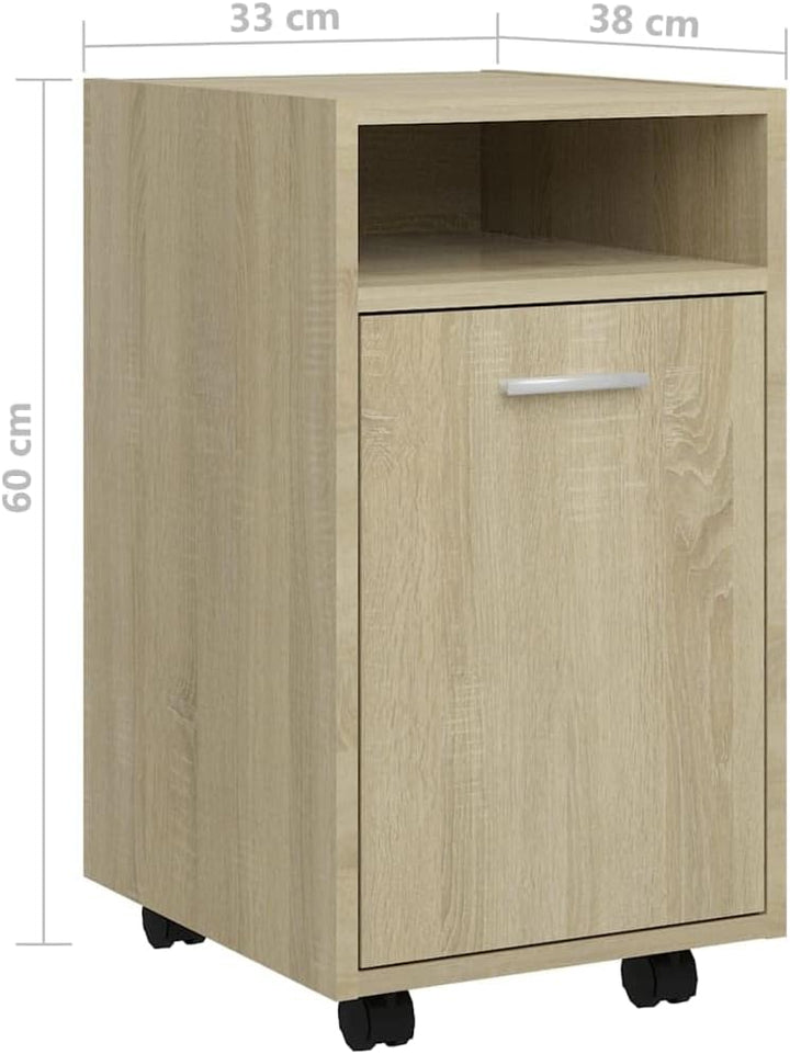 vidaXL Beistellschrank mit Rollen Rollcontainer Bürocontainer Büroschrank Standschrank Schreibtischc