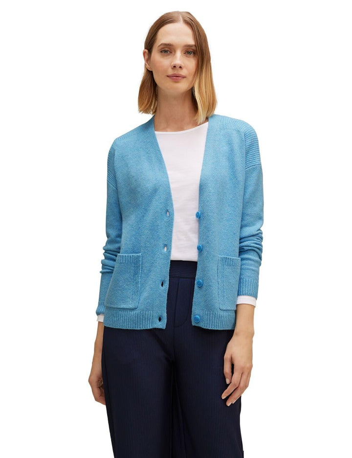 Street One Damen Cardigan mit Taschen 44 Light Aquamarine Blue Mel., 44 Light Aquamarine Blue Mel.