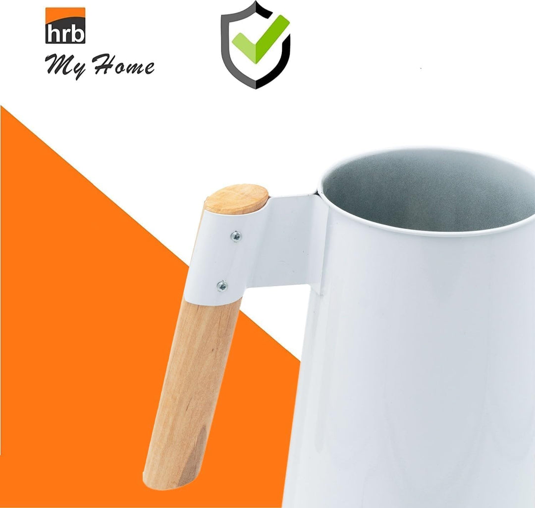 HRB Zinkgiesskanne 3 L mit Holzgriff für den Aussen-/Innenbereich, Giesskanne feuerverzinkt, Metallg