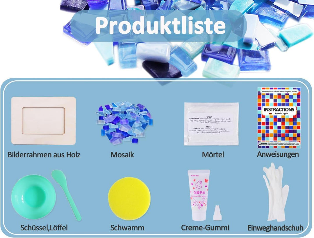 AiYoYo DIY Fotorahmen Bastelset Geschenke für Erwachsene Mosaik Bilderrahmen Kreatives Basteln Gebur