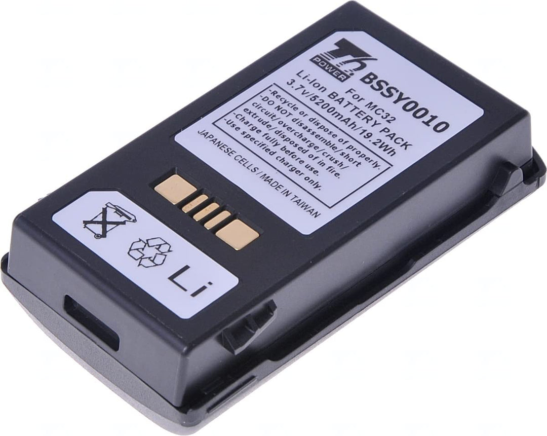 Akku für Zebra Barcode-Scanner, Teilenummer BTRY-MC3252MA10, Li-Ion, 3,7 V, 5200 mAh (19,2 Wh) schwa