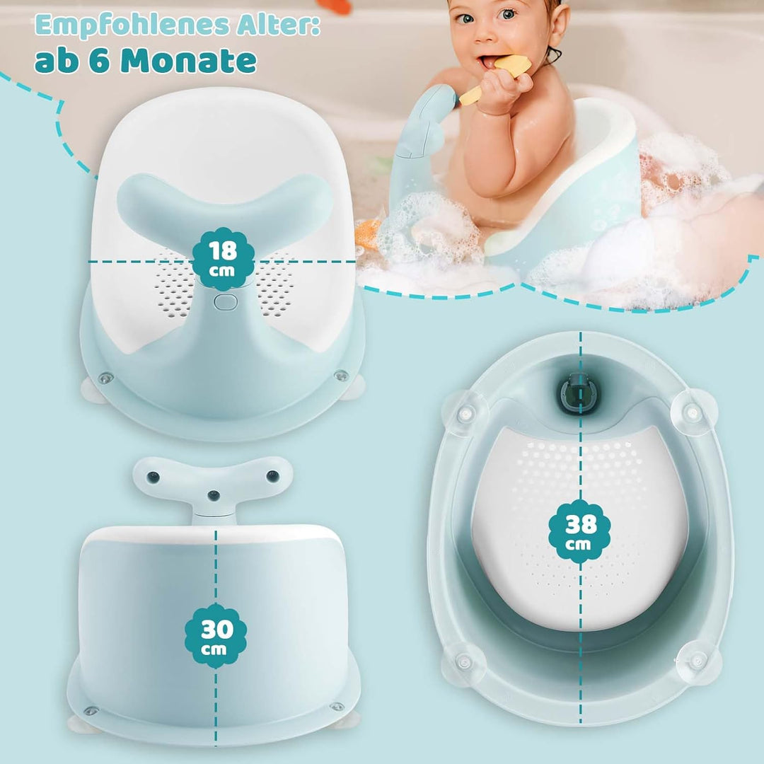 Niedlicher Walform Baby Badewannensitz,atmungsaktives und elastisches Netz-Silikonkissen,ergonomisch