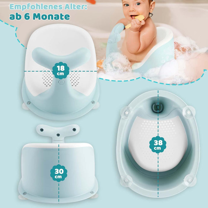 Niedlicher Walform Baby Badewannensitz,atmungsaktives und elastisches Netz-Silikonkissen,ergonomisch