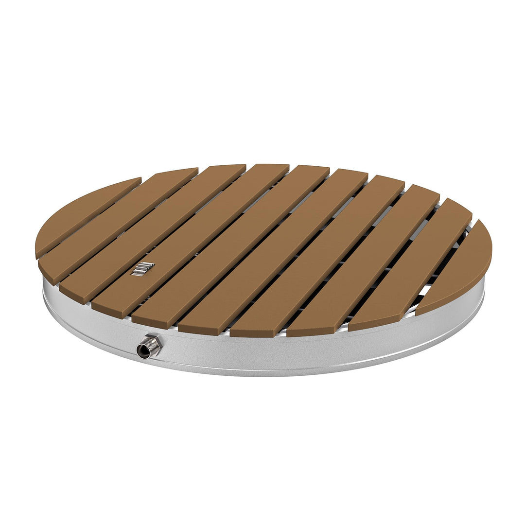 AufuN Gartendusche Aussendusche aus WPC/Aluminium, Mobile Bodendusche Campingdusche mit rutschfeste
