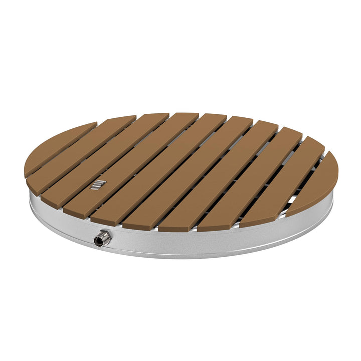 AufuN Gartendusche Aussendusche aus WPC/Aluminium, Mobile Bodendusche Campingdusche mit rutschfeste