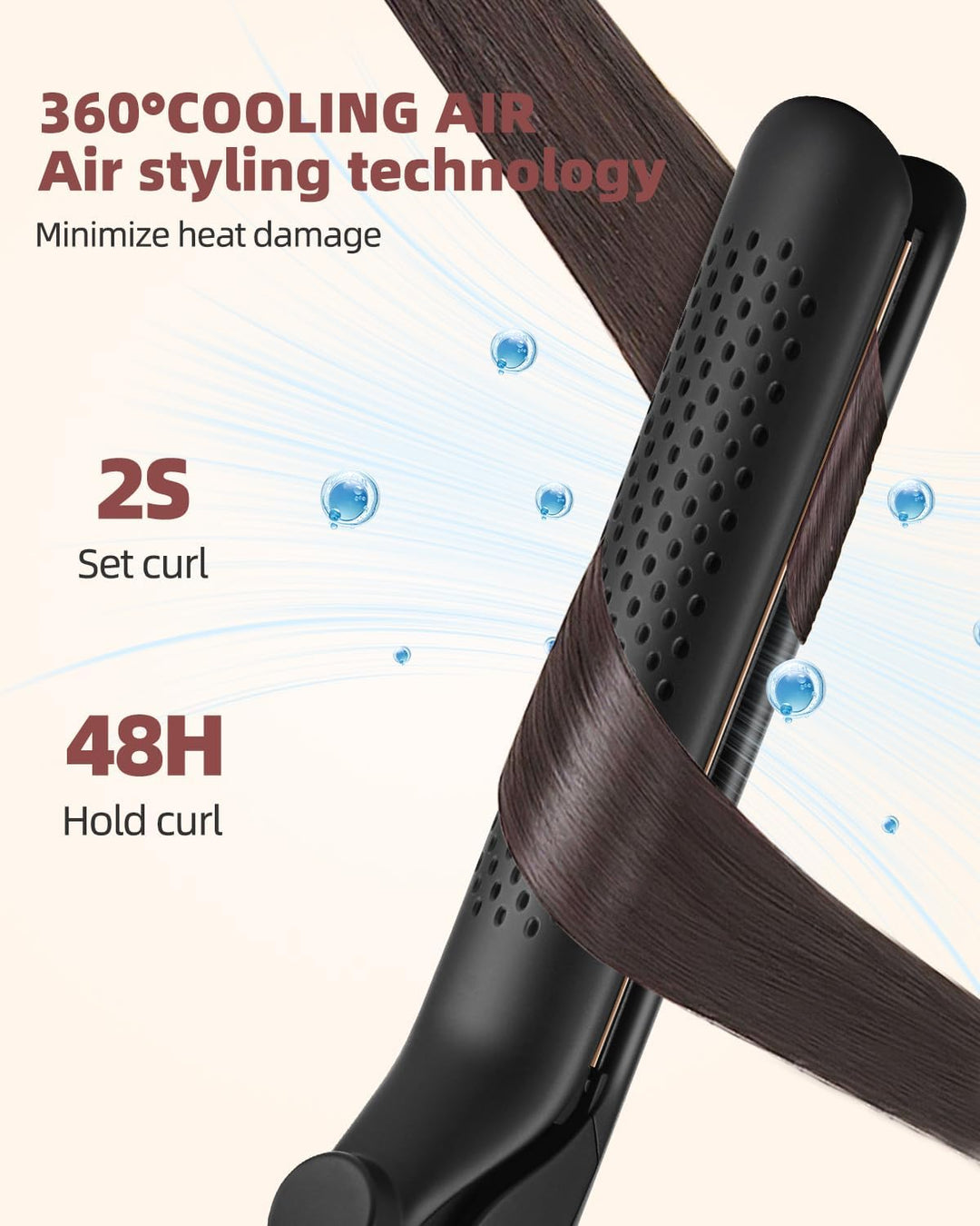 CkeyiN Glätteisen, Lockenstab, 2 in 1, 360 ° Airflow Styler, professioneller Haarglätter aus Keramik