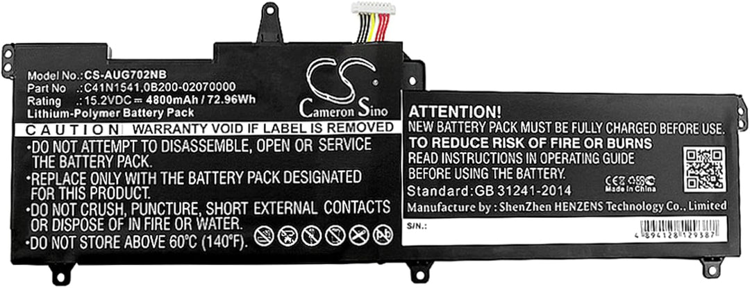 CS-AUG702NB Laptop Akkus 4800mAh Kompatibel mit [Asus] G702VM, G702VM-GC045T, G702VM-GC071T, G702VM-