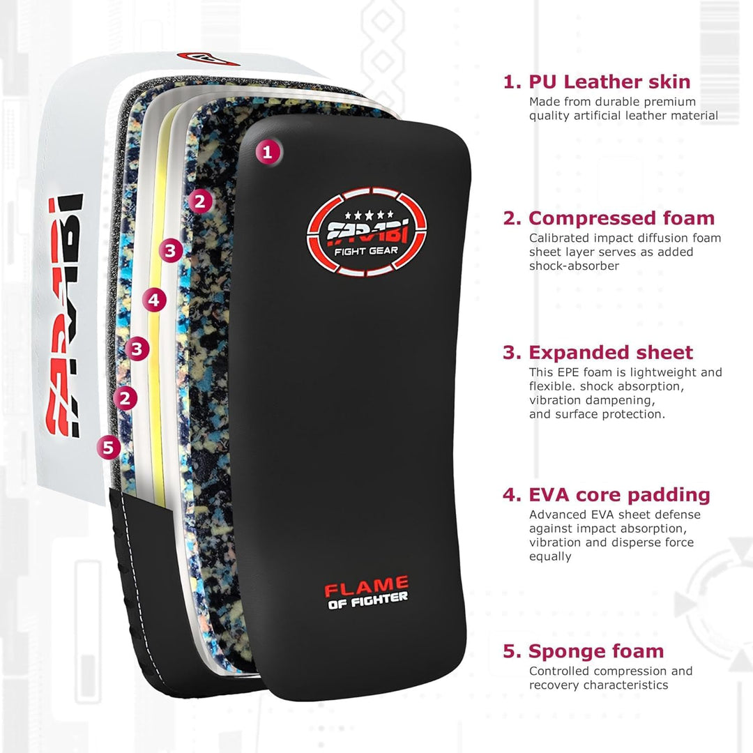 Farabi Sports schlagpolster für Coaching, Training, Kickboxen Curved Kick Pads, schlagpolster Kampfs