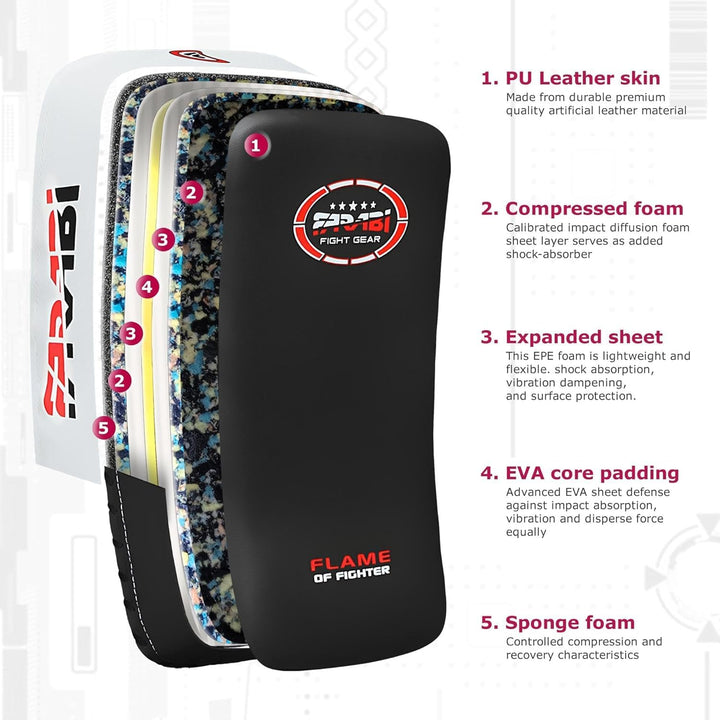 Farabi Sports schlagpolster für Coaching, Training, Kickboxen Curved Kick Pads, schlagpolster Kampfs