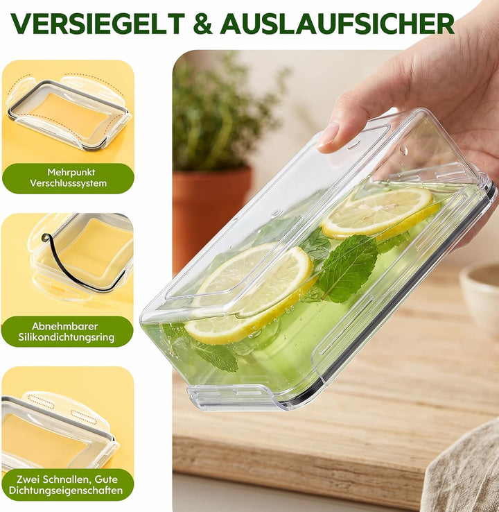 Wwtop 6 x 1000ml Frischhaltedosen mit Deckel Vorratsdosen Set, Meal Prep Boxen, Auslaufsicher Gefrie