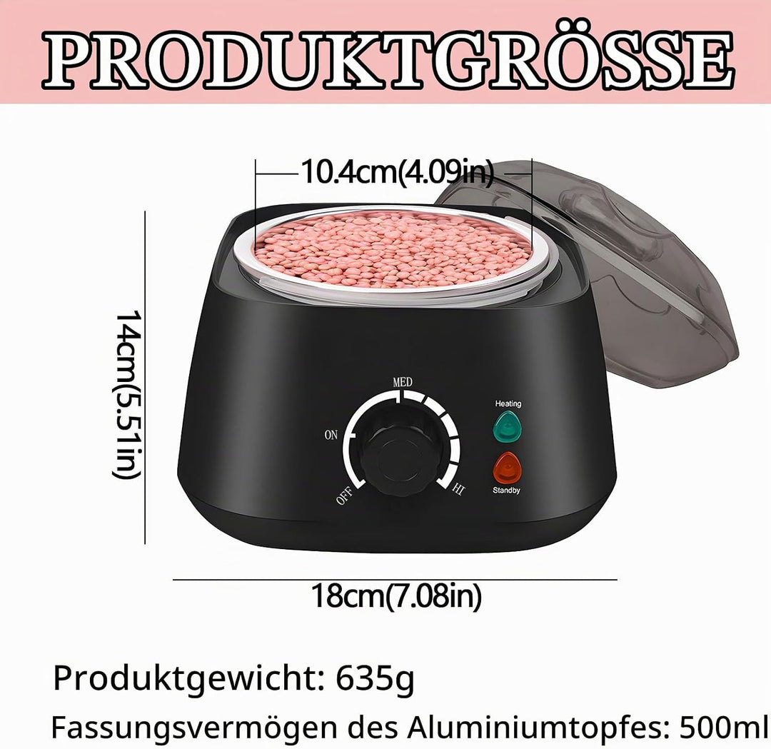 Wachswärmer Wachs Haarentfernung,Waxing Wachswärmer set,wachswärmer gerät,mit 400g Waxing Perlen,5 P