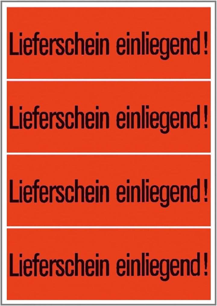 HERMA 6754 Lieferschein einliegend Aufkleber, 1000 Stück, 39 x 118 mm, selbstklebend, klein, Warnhin