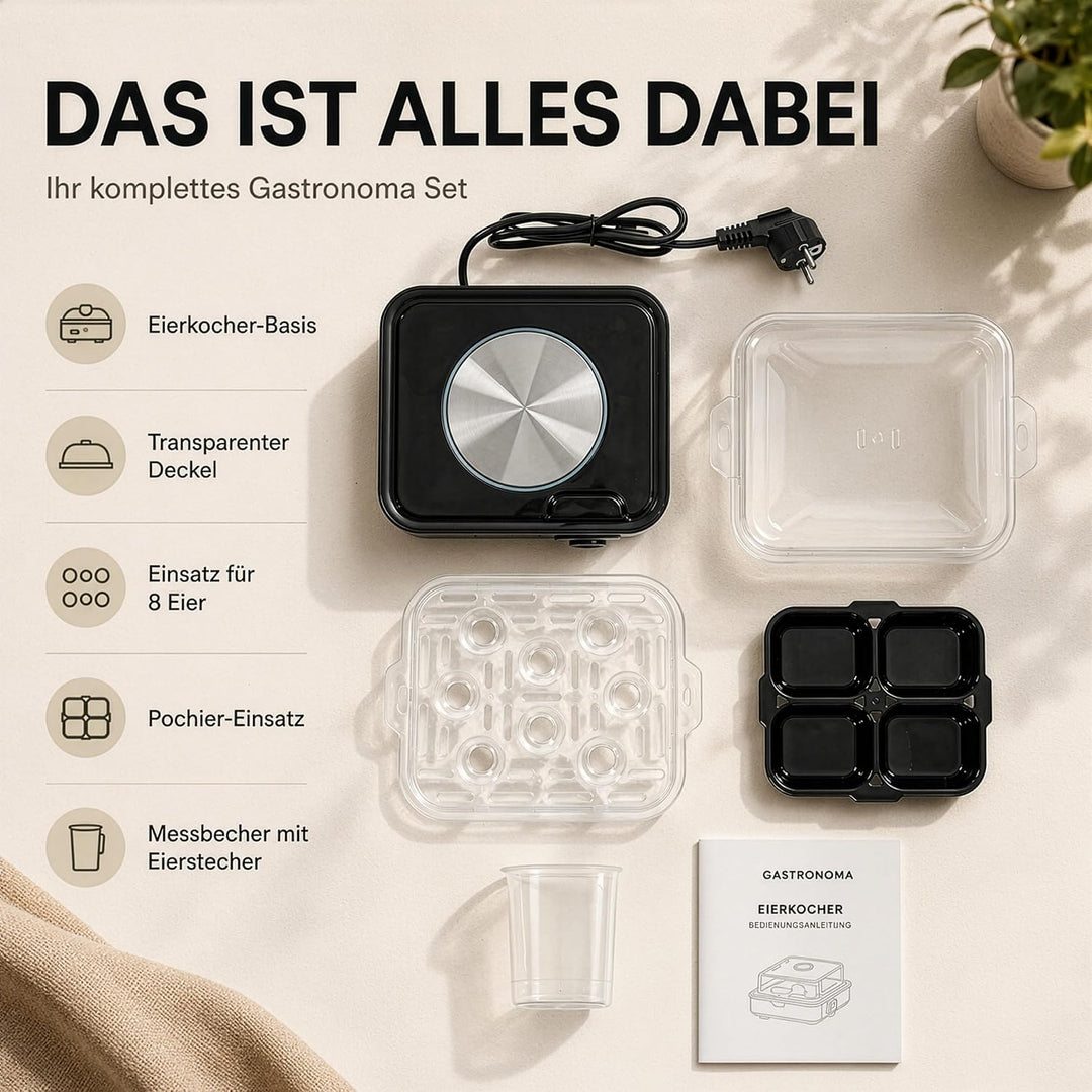 Nedis - Eierkocher - 500 W - Kapazität für 8 Eier - Perfekt hart, Mittel oder weich gekocht - Eierko