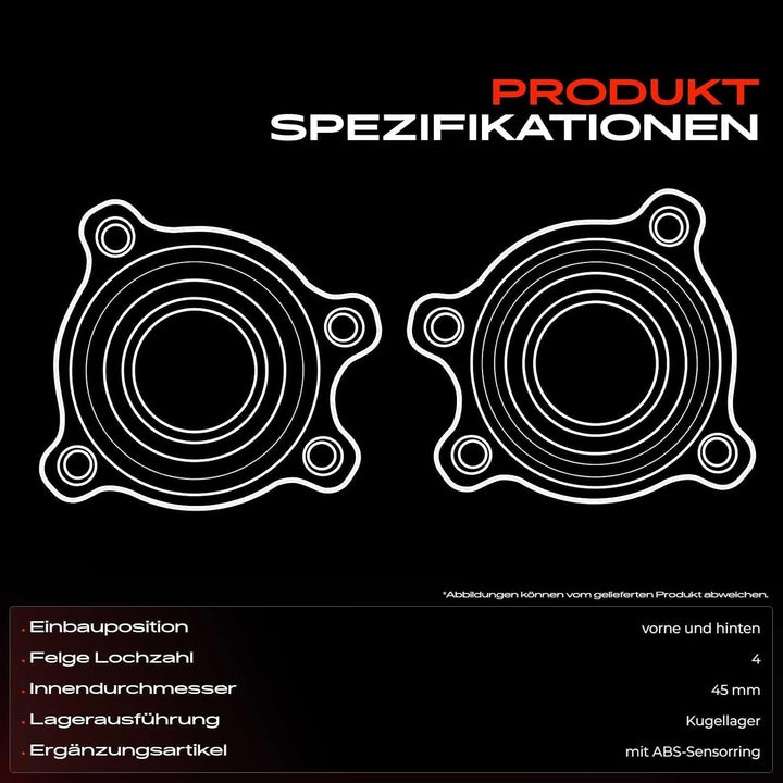 Frankberg Radnabe Radlagersatz Vorne oder Hinten für A6 4F2 C6 A6 Allroad 4FH C6 A6 Avant 4F5 C6 A8