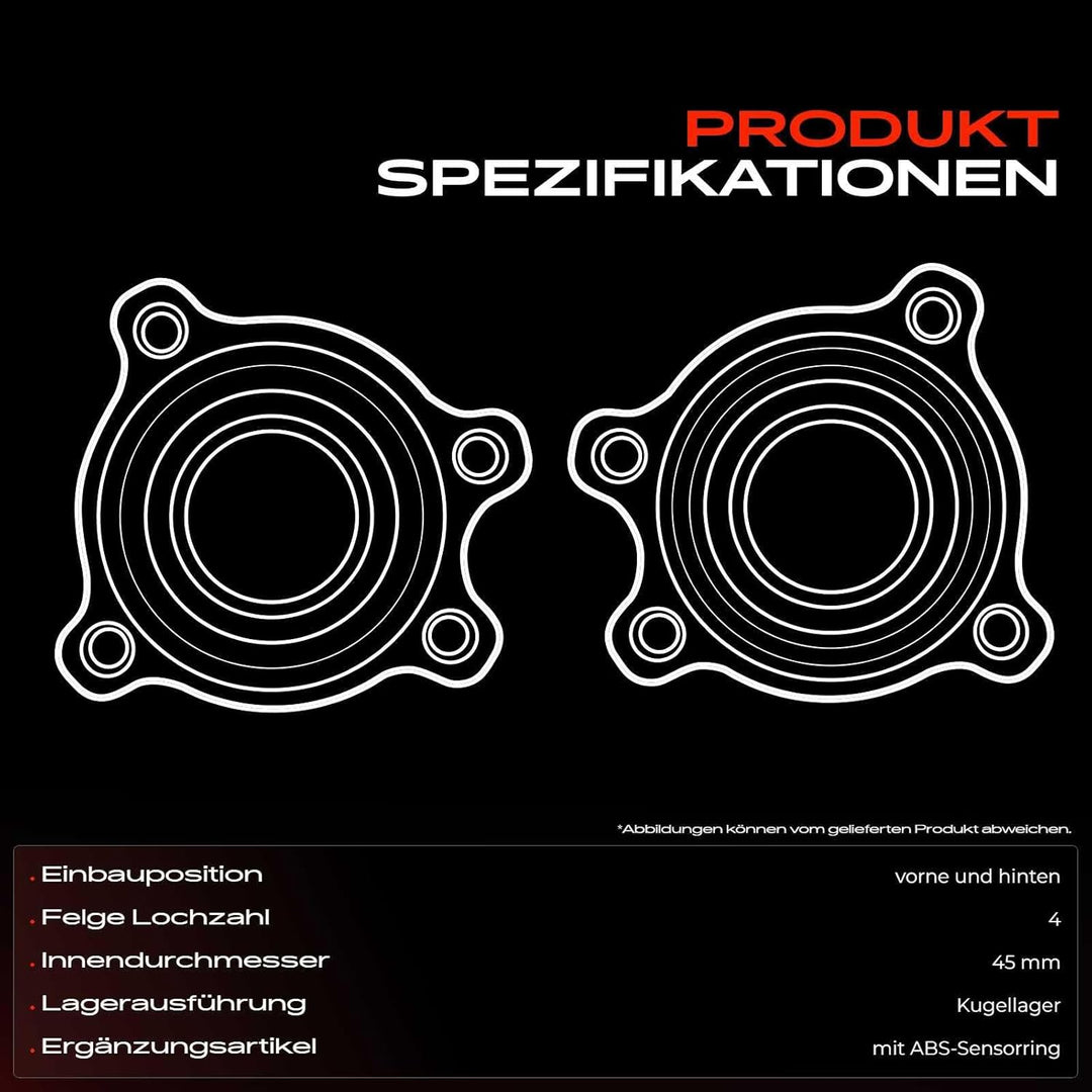 Frankberg 2x Radnabe Radlagersatz Vorne oder Hinten für A6 4F2 C6 A6 Allroad 4FH C6 A6 Avant 4F5 C6