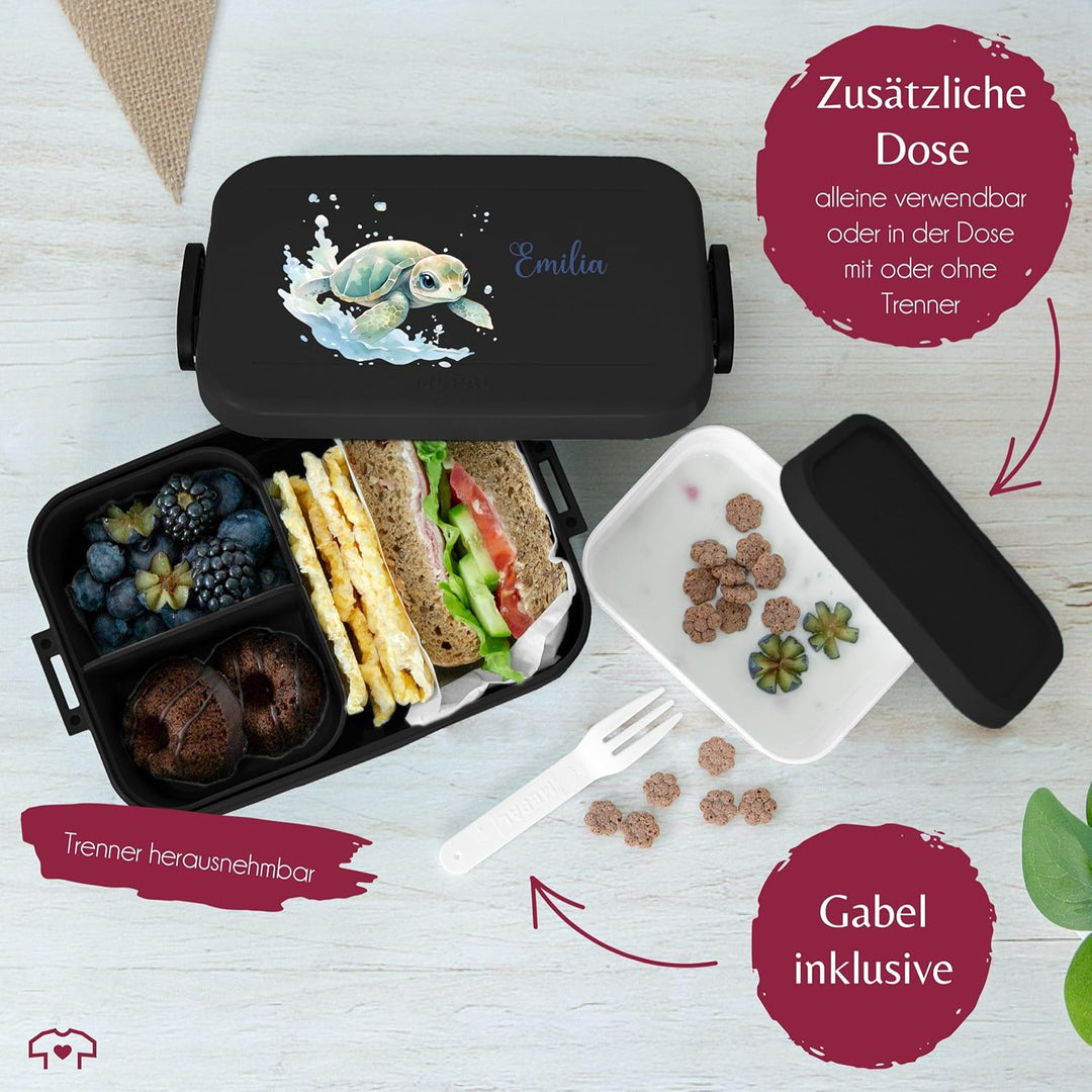Kinder Bento Box Midi für Mepal Bentobox - Brotbox Schildkröte Lunchbox Schildi Vesperbox Panzertier