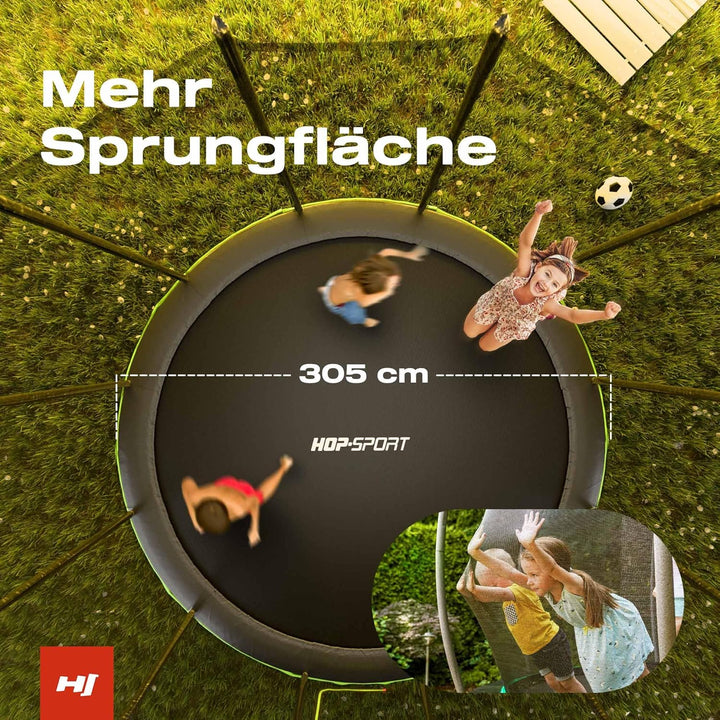 Hop-Sport Trampolin Outdoor - Ø 244/305/366/427/488 cm - Trampolin mit aussenliegenden Sicherheitsne