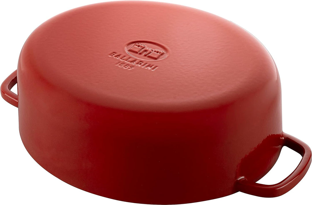 BALLARINI Bellamonte Auflaufform, Bräter, Dutch Oven, Emailliertes Gusseisen, Oval, 29 cm, 4,5 L, Ro