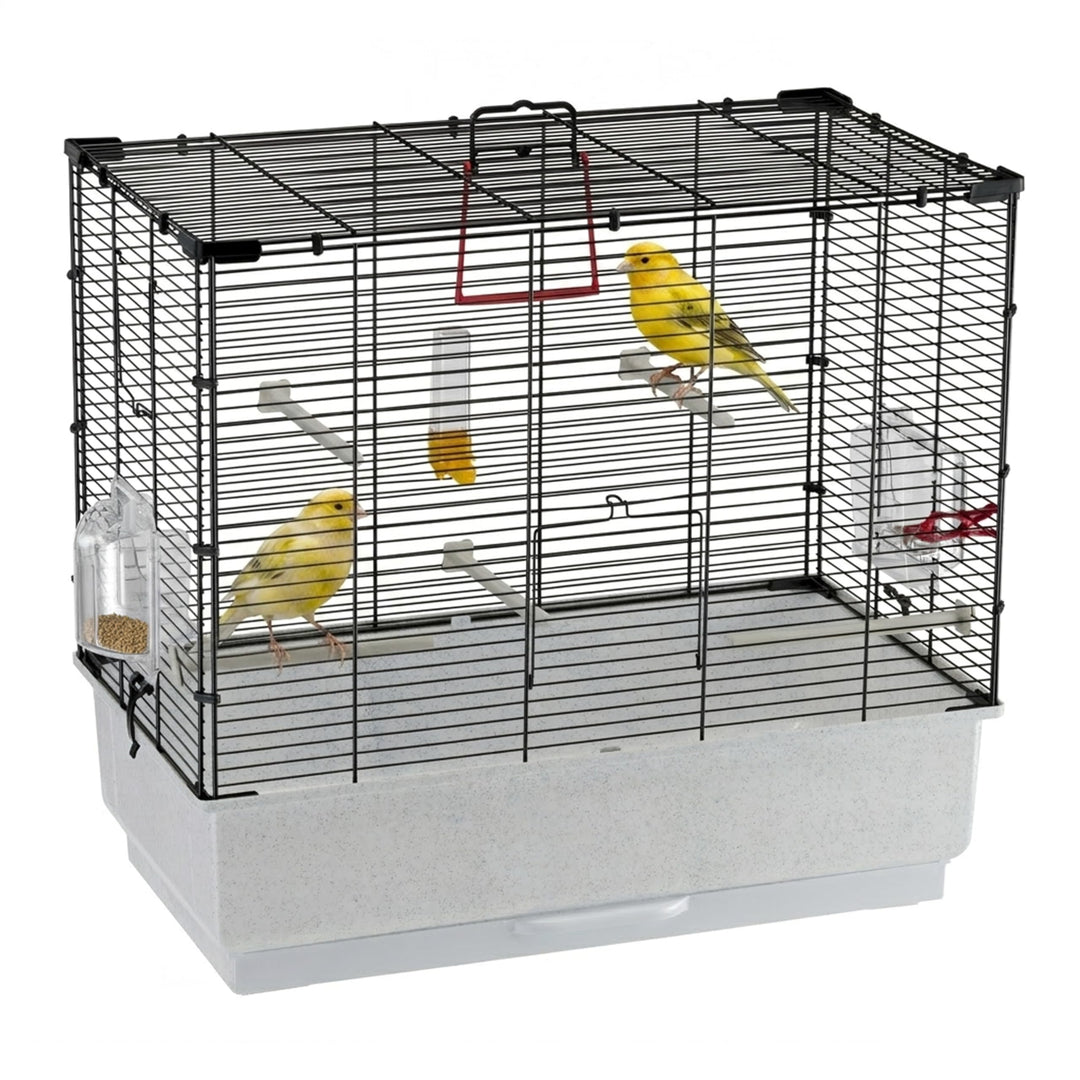 Ferplast Vogelkäfig Wellensittich Käfig Exotenkäfig, inkl. Vogelspielzeug, Vogel-Futternapf, Vogel-S