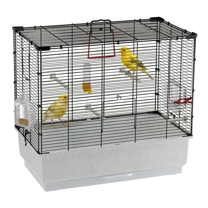 Ferplast Vogelkäfig Wellensittich Käfig Exotenkäfig, inkl. Vogelspielzeug, Vogel-Futternapf, Vogel-S