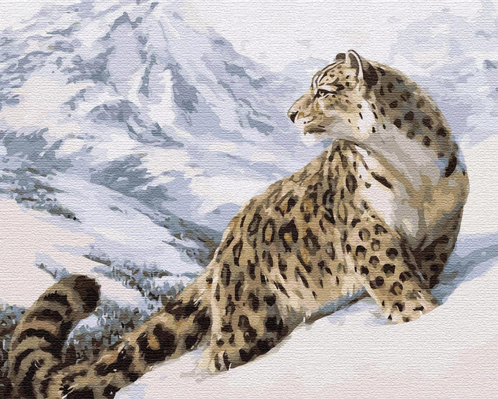 Artnapi Malen nach Zahlen Erwachsene mit Rahmen | DIY Handgemalt | Schneeleopard Irbis | Kit für Anf