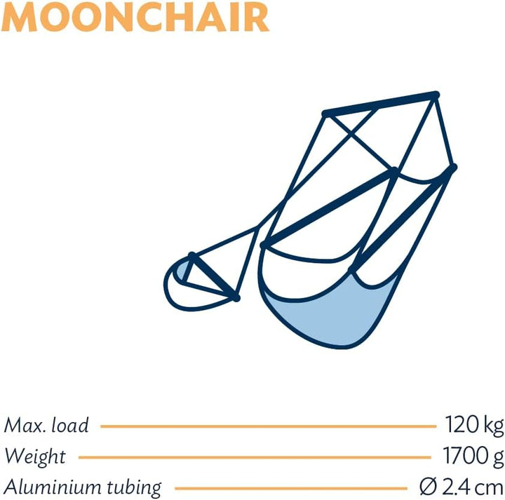 Ticket to the Moon Moonchair Hängesessel für Garten, Haus, Urlaub, Camping, Fallschirmseide, Nylon,