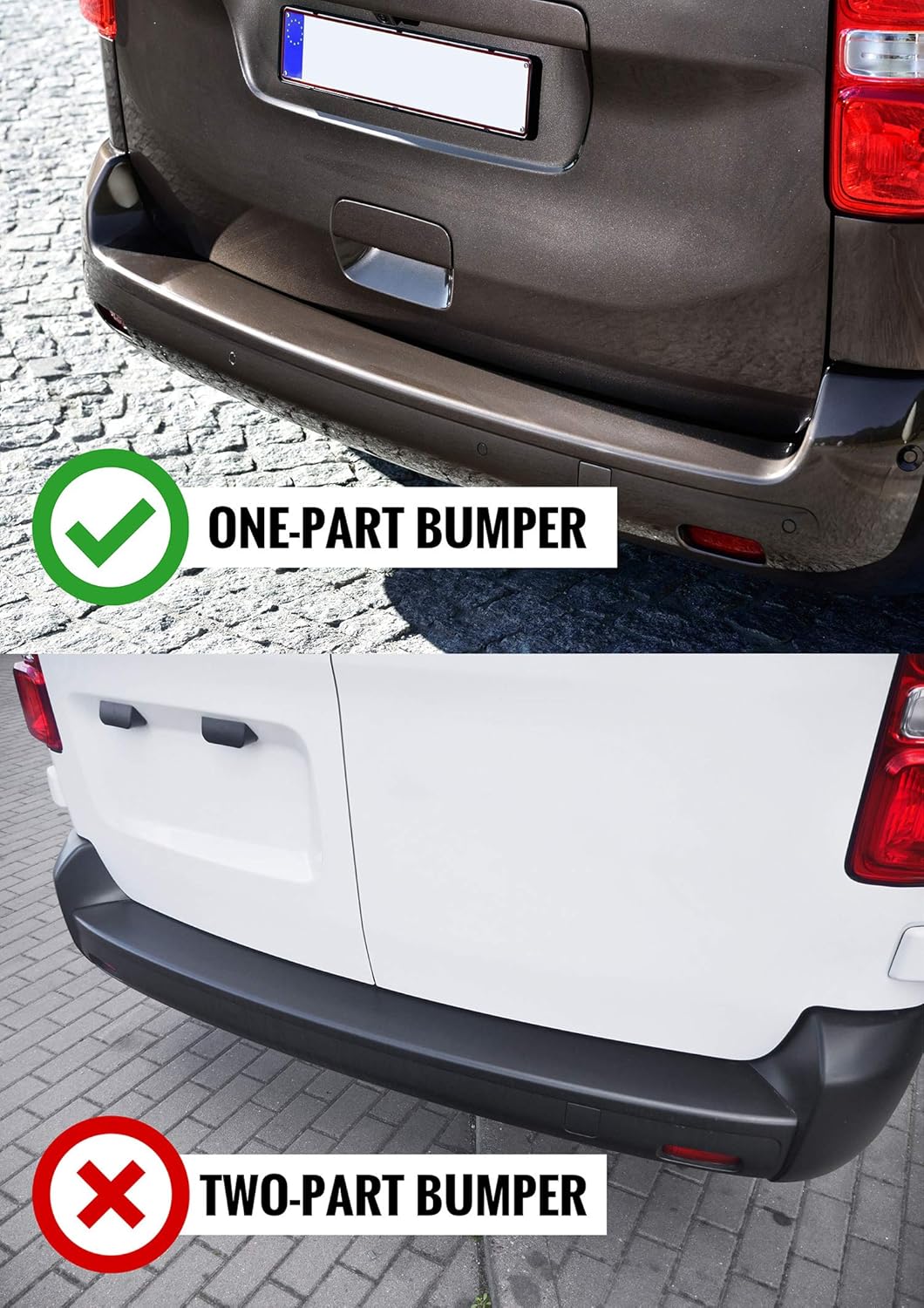 CHROMEMASTER | Ladekantenschutz Stossstangenschutz | Kompatibel mit Toyota Proace 2016- Compact, L1