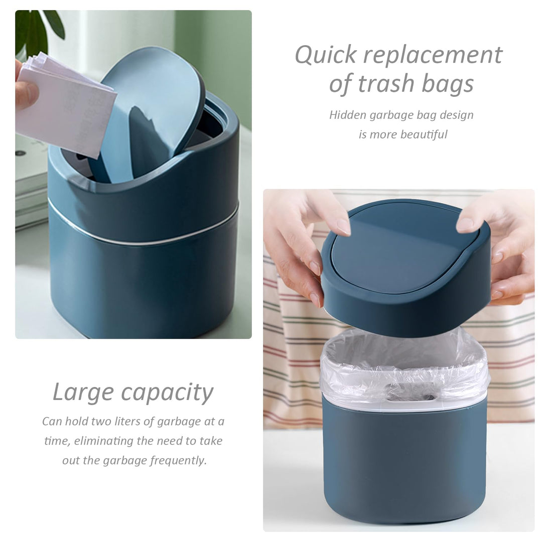 2 Stück Kleiner Mülleimer Mit Deckel, Mülleimer Mit Deckel Für Schlafzimmer, Mini-Schreibtisch-Mülle