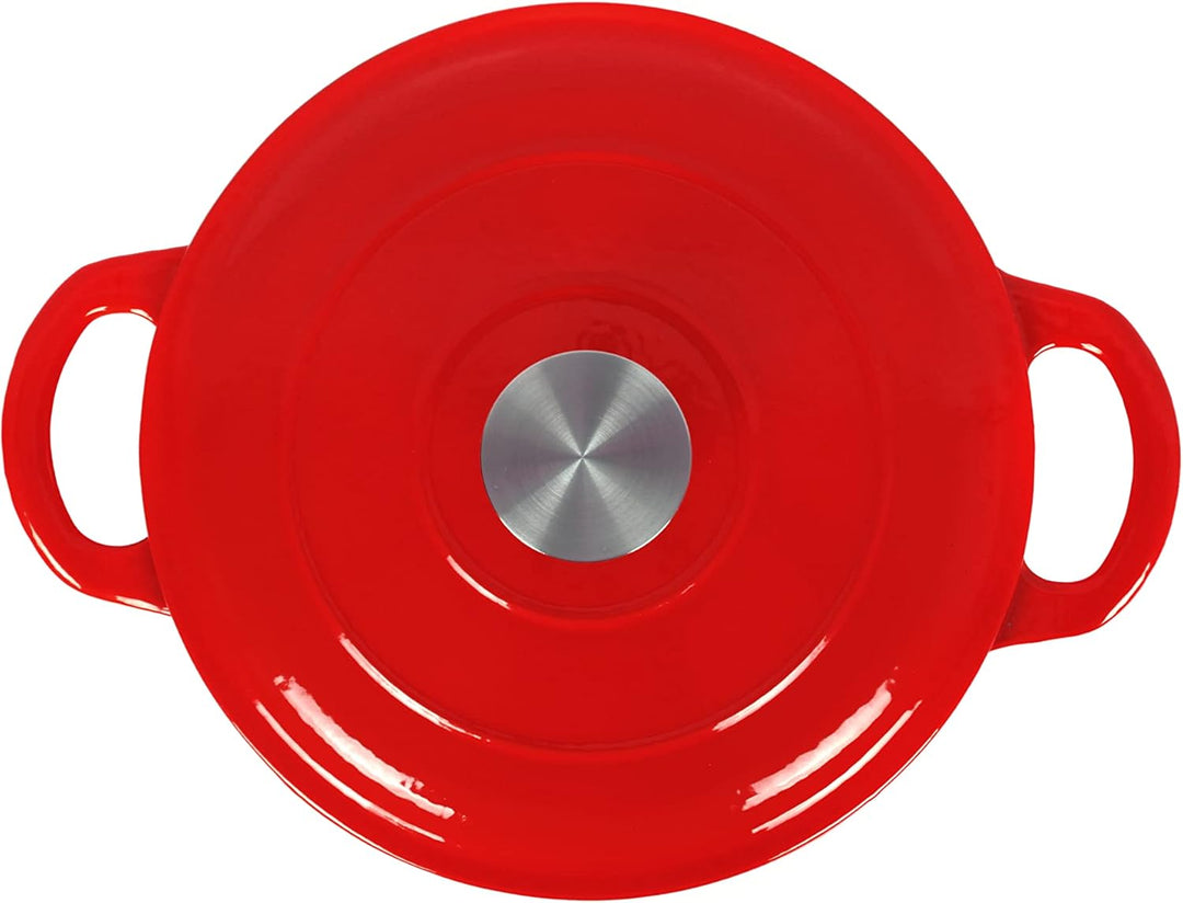 Echtwerk Schmortopf aus Gusseisen mit Emaille-Beschichtung, Brotbacktopf, Für Backöfen, Grill und In