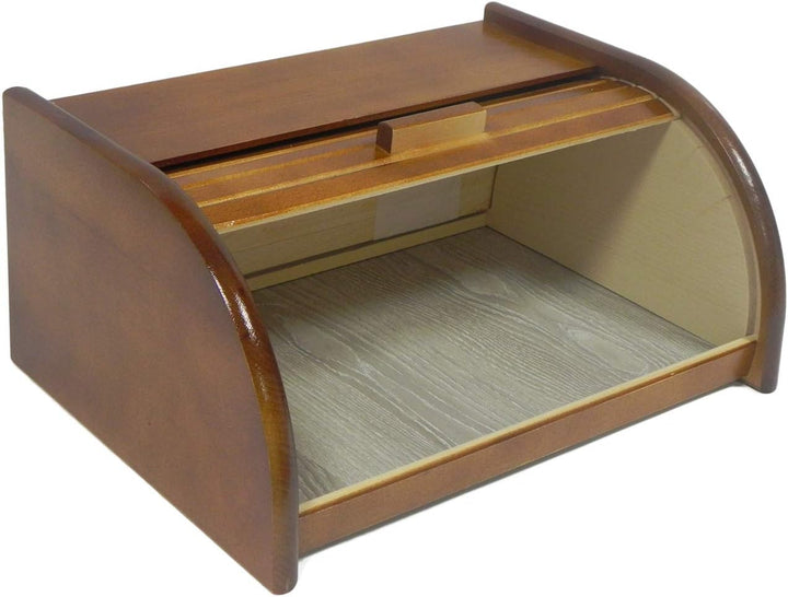 Brot-Box aus Holz, aufrollbar oder herunterklappbar, verschiedene Versionen erhältlich, holz, dunkel
