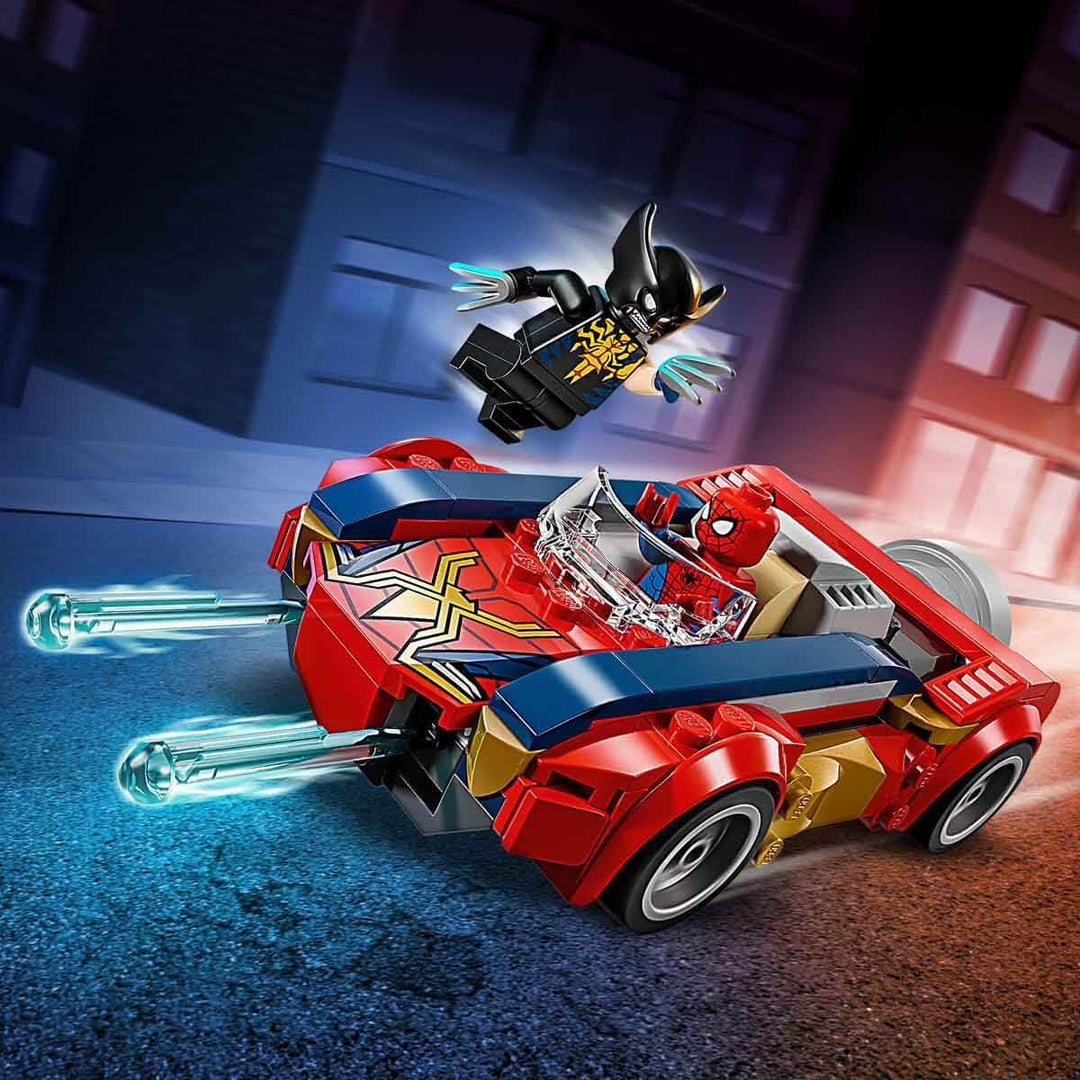LEGO | Marvel Spider-Man Auto vs. Venomized Wolverine - Superhelden Spielzeug mit Spielzeugauto - Ko