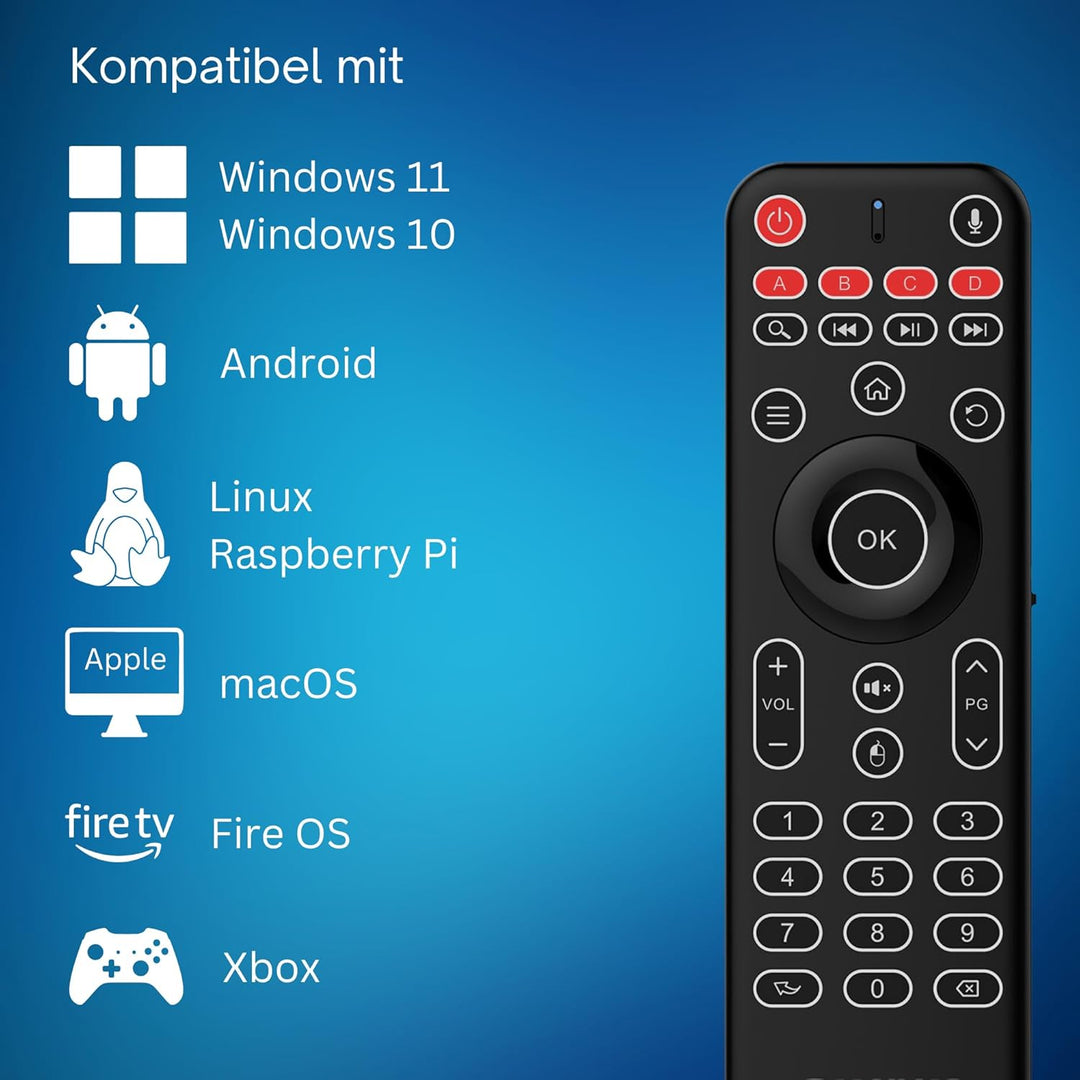 Orbsmart AM-1 Pro kabellose Airmouse mit Deutscher Mini-Tastatur