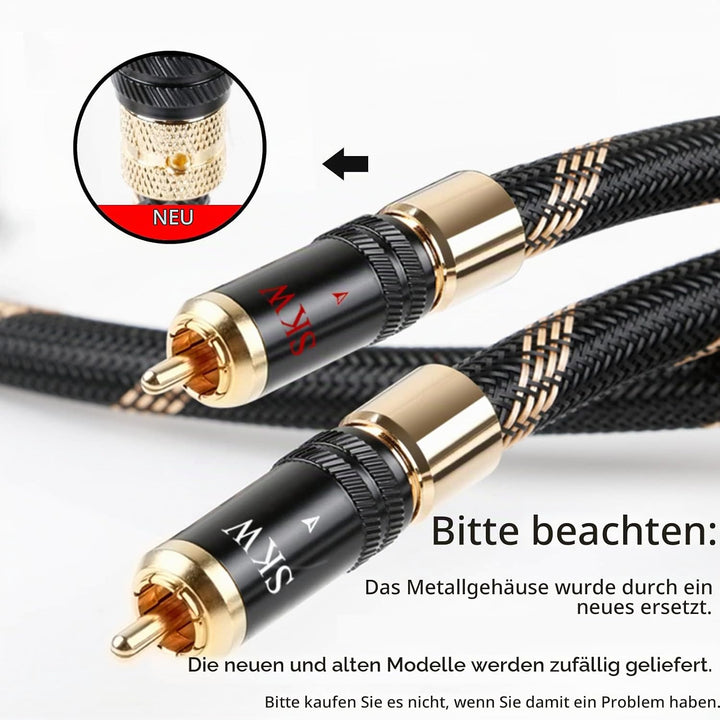 SKW Cinch Audiokabel, 2 x Cinch auf 2 x Cinch-Stecker, selbstsichernd, Cinch-Kabel, kompatibel mit C