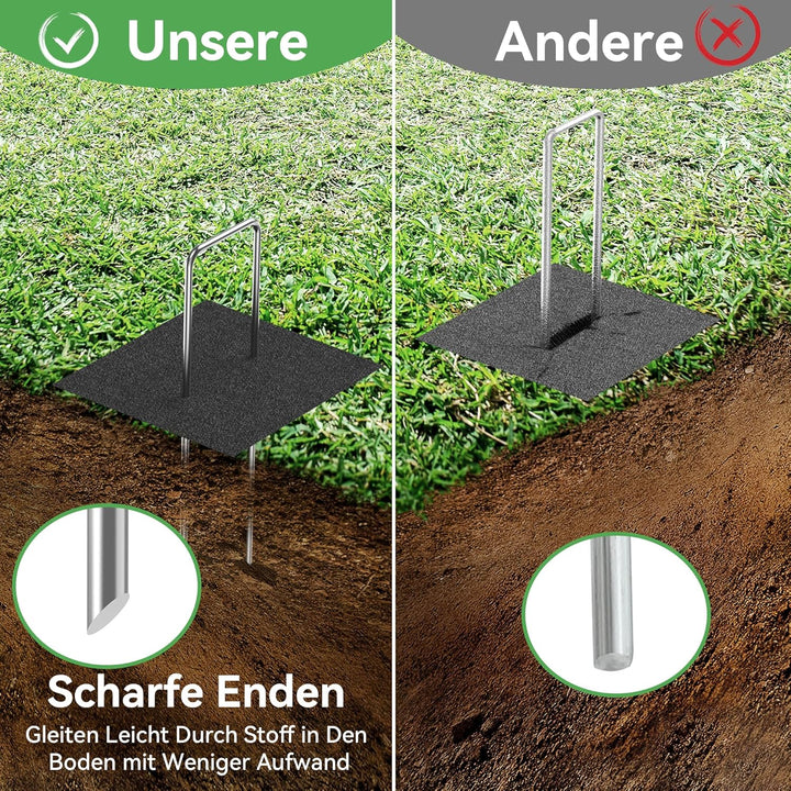 Graxury 200 Stück 15cm Ø 3mm Schwere Gartennägel Stahlpfähle - Verzinkte Stahlklammern zur Sicherung