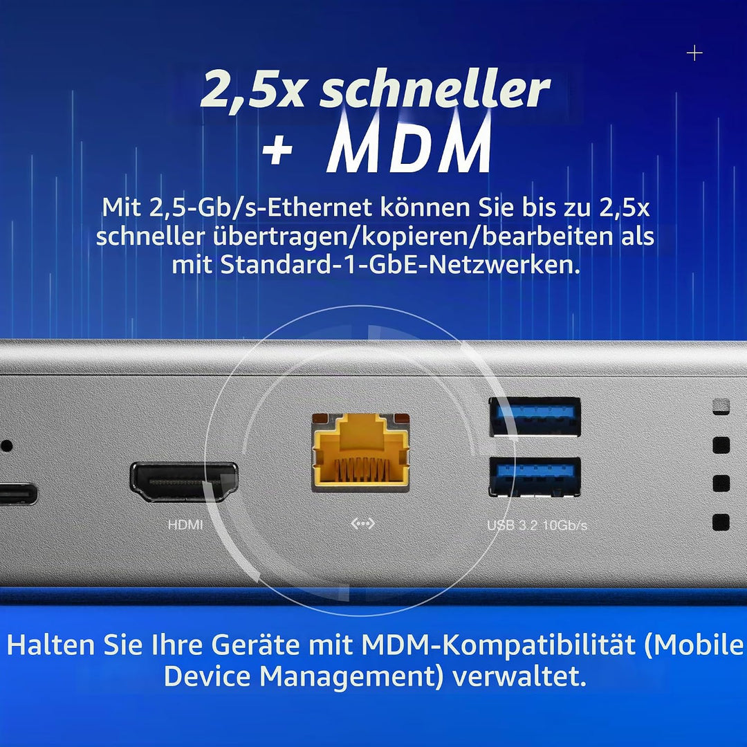 OWC Thunderbolt Go Dock, 11 Anschlüsse, integriertes Netzteil, 90 W Ladegerät, kompatibel mit Thunde