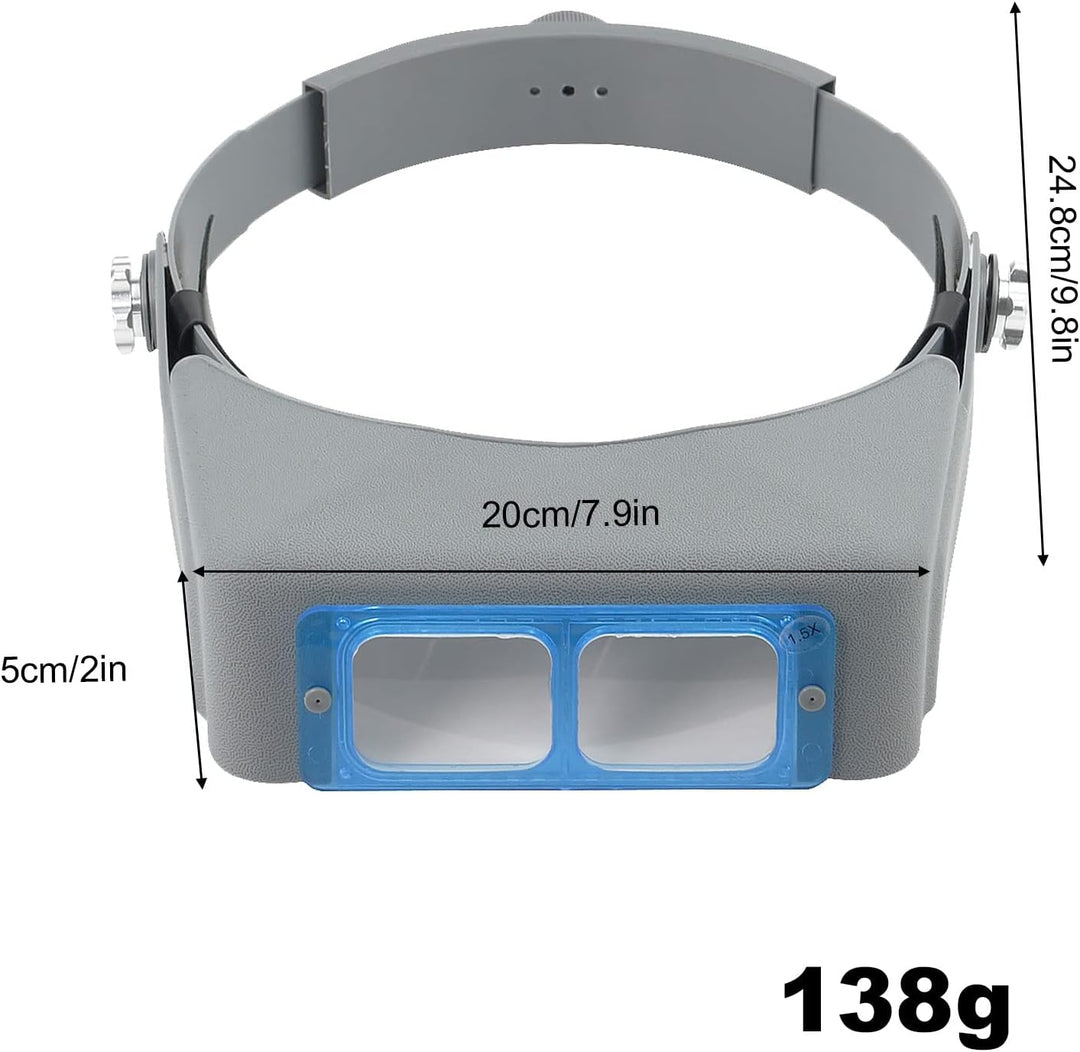 Meichoon Kopflupe Mit 4 Linsen 1,5X 2X 2,5X 3,5X Freihändiges Kopfband Lupe Zum Lesen Schmuck Identi