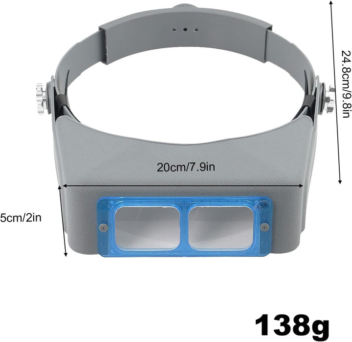 Meichoon Kopflupe Mit 4 Linsen 1,5X 2X 2,5X 3,5X Freihändiges Kopfband Lupe Zum Lesen Schmuck Identi