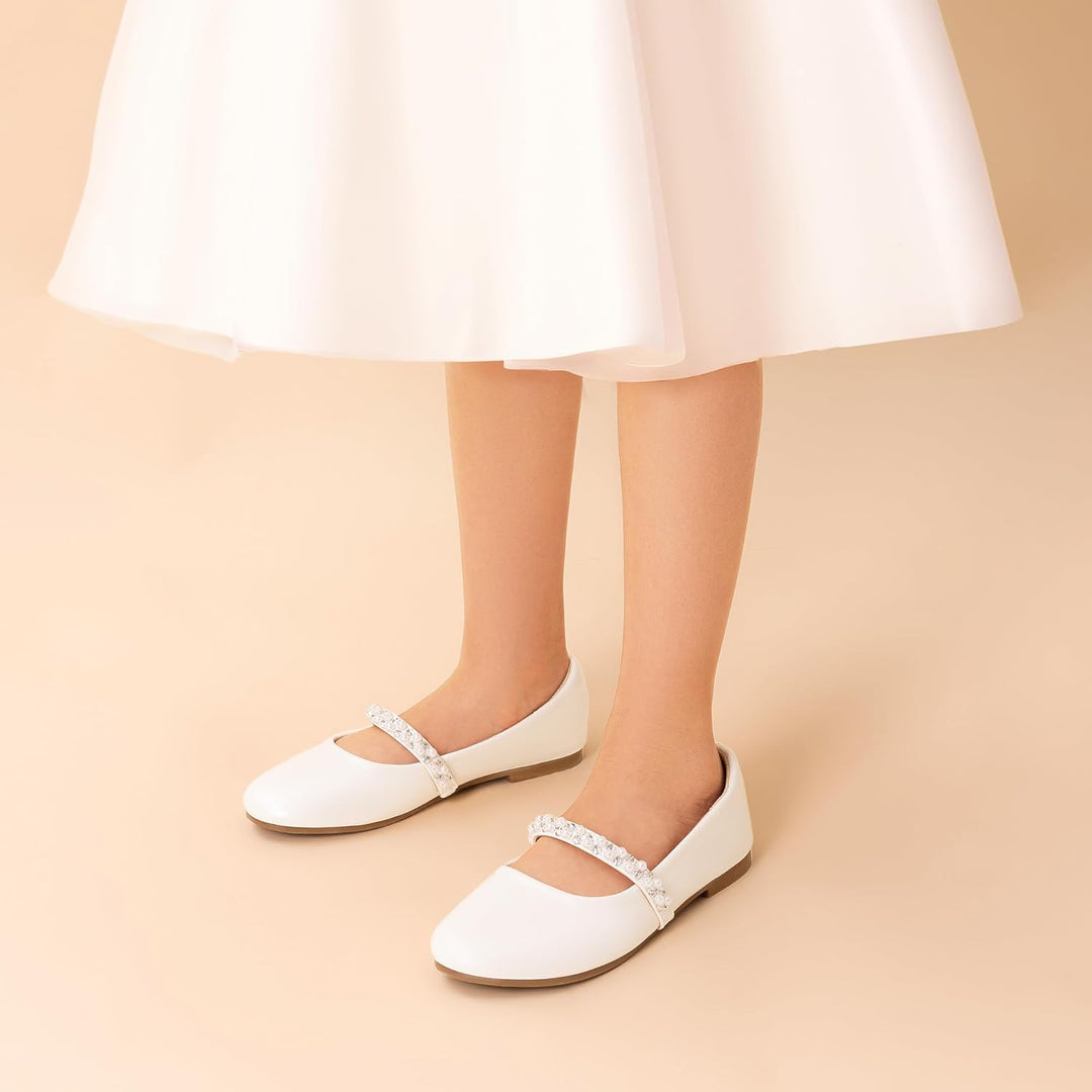 DREAM PAIRS Mädchen Mary Jane Strap Flache Schuhe Ballerinas Prinzessin Schuhe Flache Schulschuhe
