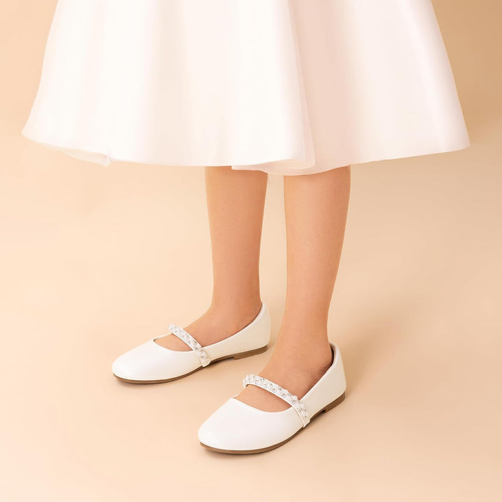 DREAM PAIRS Mädchen Mary Jane Strap Flache Schuhe Ballerinas Prinzessin Schuhe Flache Schulschuhe