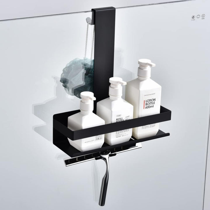 Duschablage zum Hängen,Edelstahl Duschkorb Hängeregal,Mattschwarz Duschregal Shampoo Halterung mit H