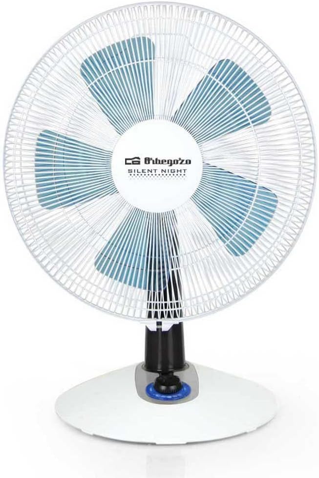 Orbegozo TF 0138 - Leiser Tischventilator, Drehfunktion, vier Stufen, Turbofunktion, LED-Beleuchtung